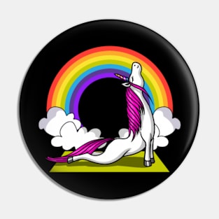 Unicorn Yoga Workout Magical Rainbow Pin
