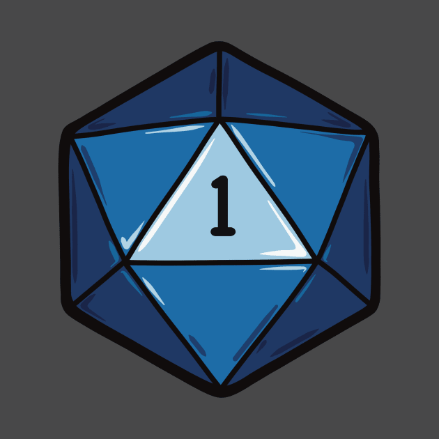 Blue D20 Dice by SkullFern