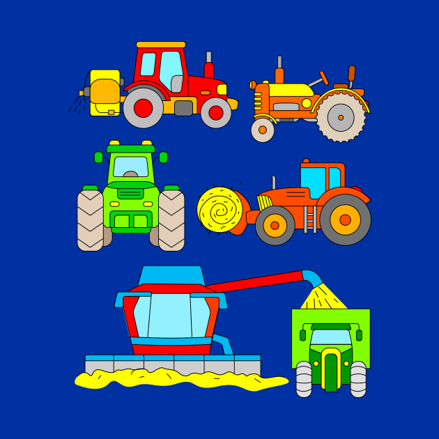 Combine Harvester Tractors Kids by samshirts
