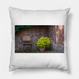 English Country Garden Geraniums and Chair Pillow