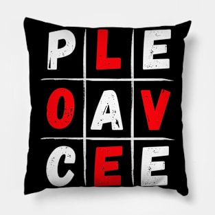 Tic Tac Toe Love Peace Pillow