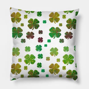 GREEN Four Leaf Clover St Patricks Day Pillow