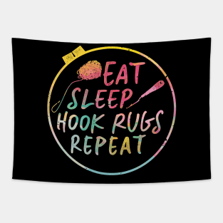 Eat Sleep Hook Rugs Repeat Rug Hooking Gift Tapestry