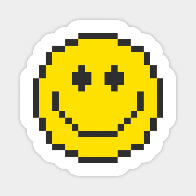 Pixels Smiley Face Magnet by Stickersshop.ae