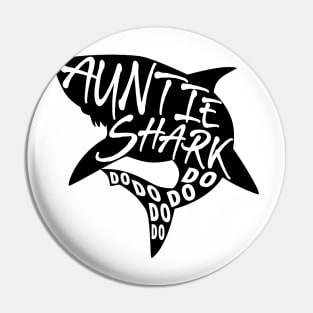 Auntie Shark (Baby Shark) - Minimal Lyrics Shirt Pin