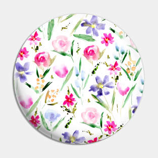 Watercolor flowers - painted florals Pin