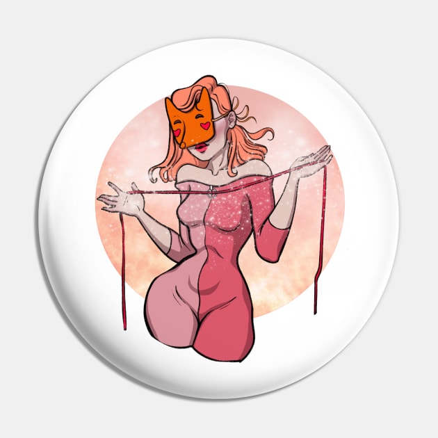 A Girl in a Fox Mask Pin by NatKlekot