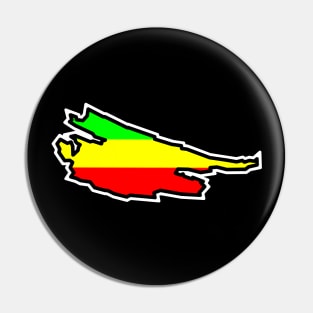 Saturna Island Silhouette in Rastafarian Flag Colours -  Rasta Pattern - Saturna Island Pin