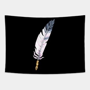 Pastel Quill on Black Tapestry