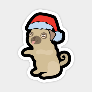 Dog with santa hat 02 Magnet