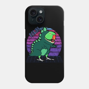 Vaporwave Green Indian Ringneck Dinosaur Phone Case