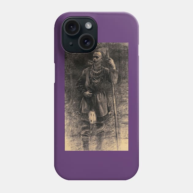 Sami in the woods, Same i skogsbryn, Illustration by John Bauer 1906 Phone Case by immortalpeaches