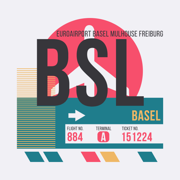 Basel (BSL) Airport // Sunset Baggage Tag by Now Boarding