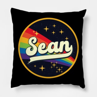 Sean // Rainbow In Space Vintage Style Pillow