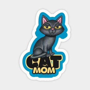 Black Cat Mom Magnet