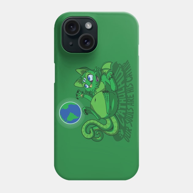 Cathulhu! Our Souls are his Catnip! Phone Case by RickThompson