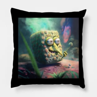 sponge smoking weed Pillow