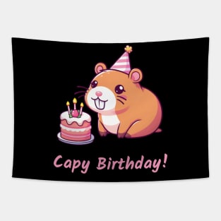 Capy Birthday Capybara Kawaii Tapestry