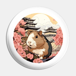 Guinea Pig Ukiyo-e: Orange, White, Black Pin