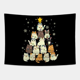 Funny Cats Christmas Tree Tapestry