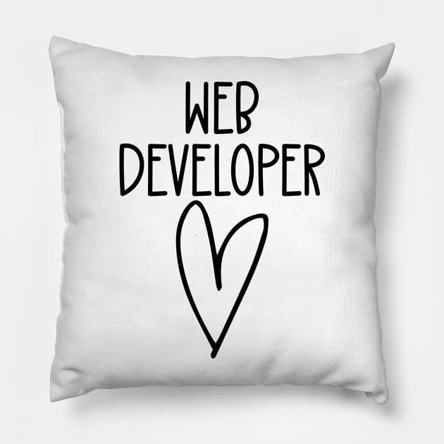 Web Developer Heart Pillow by HaroonMHQ