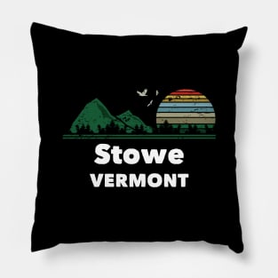 Mountain Sunset Flying Birds Outdoor Stowe Vermont Pillow