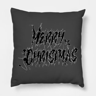 Merry Christmas (Black Metal) Pillow