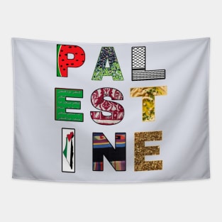 PALESTINE - Palestinian Symbols - Watermelon - Olives - Keffiyeh - Arabic Writing - Palestine Fabric  - Hummus - Palestine Flag Map - Palestinian Fabric - Za'atar - Back Tapestry