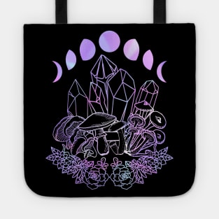 Moon Phases Crystals Mushrooms Succulents Witchy Tote