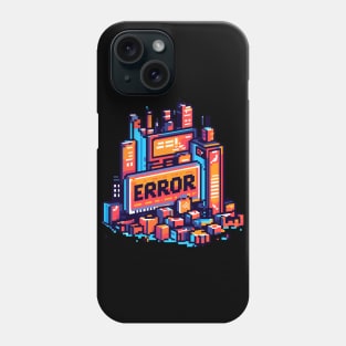 Retro Pixel Gaming City Error Phone Case