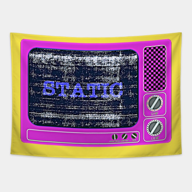 Retro Television Set with Static Tapestry by radiogalaxy