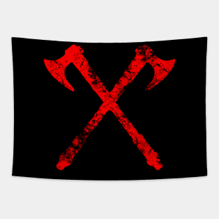 Red Viking Axes Tapestry