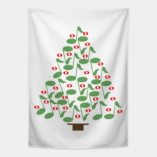 Musical Green Christmas Tree Tapestry