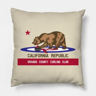 OC Curling Bear - Dark Text Pillow