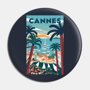 A Vintage Travel Art of Cannes - France Pin