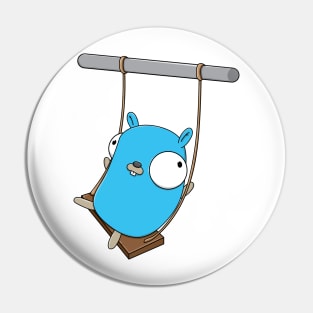 Gopher on a swing Pin