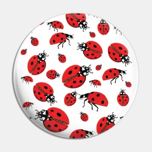 A lot of Ladybugs Lucky Pattern Pin