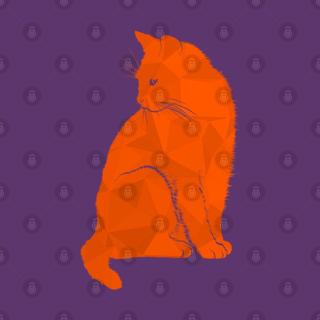 Orange Geometric Cat by Spocktacular91