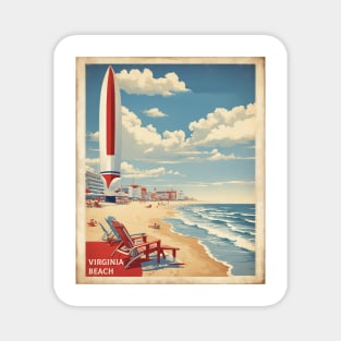 Virginia beach United States of America Tourism Vintage Poster Magnet