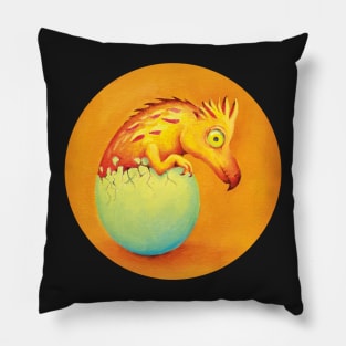 Hatching Orange Dragon Pillow