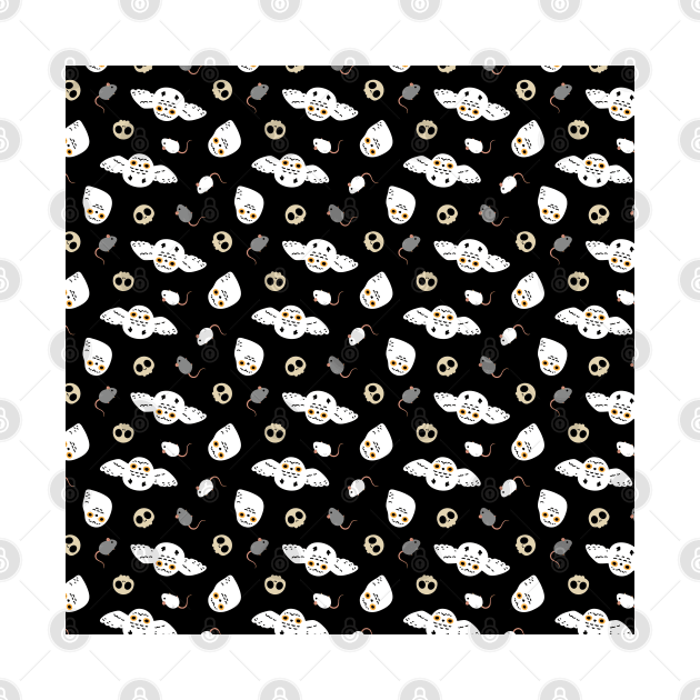 Halloween Snowy Owl Pattern by Noristudio