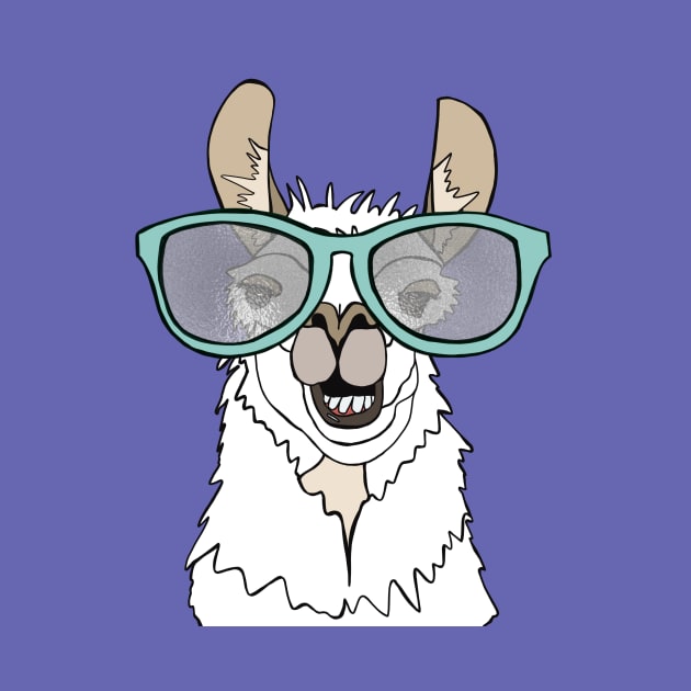 Very Peri Llama with glasses by Quick Brown Fox Canada 