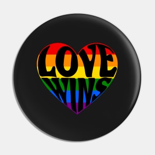 Love wins rainbow heart Pin