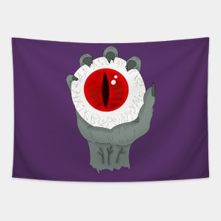 Zombie Hand Holding Red Eye Tapestry