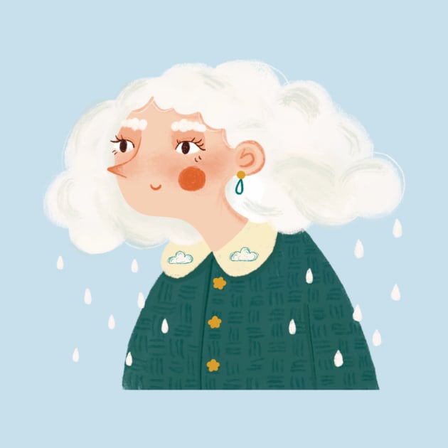 Rainy girl by Carlotta Illustration