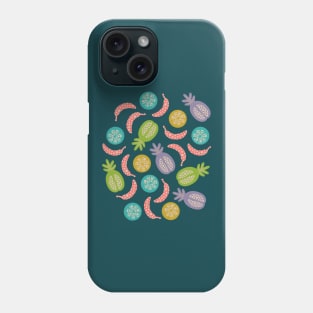 TROPICAL FRUITS WITH LOTSA DOTS in Mid-Century Vintage Colours - UnBlink Studio by Jackie Tahara Phone Case