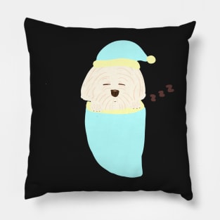 Sleeping Cute Maltipoo Pillow