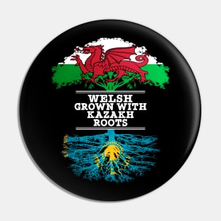 Welsh Grown With Kazakh Roots - Gift for Kazakh With Roots From Kazakhstan Pin