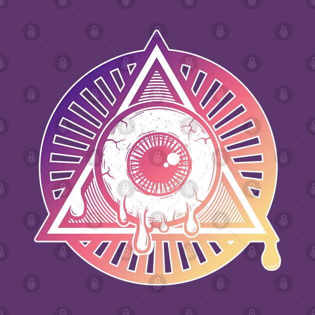 All-Seeing I ------Psychedelic Illuminati Melty Eye Symbol by DankFutura