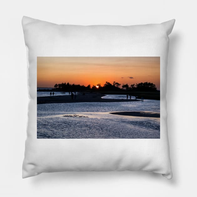 Bayside Sunset Pillow by andykazie